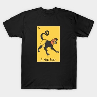 El Mono Feroz // Mexican Luchador Loteria Card T-Shirt